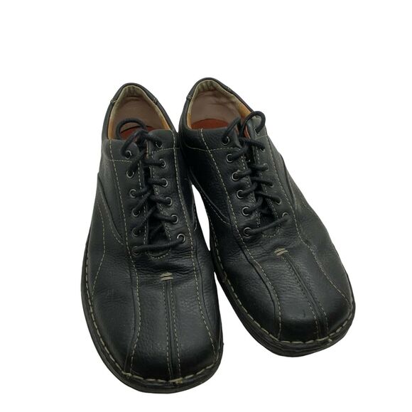 Clarks Oxford Shoes Mens Nebulae 75052 Black Leather Lace Up Round Toe Size 10 W main image 7